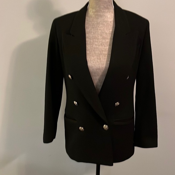 Vintage Stephanie Andrew’s Wool Double Breasted Oversized Tapered Blazer Size 6p - Picture 1 of 7